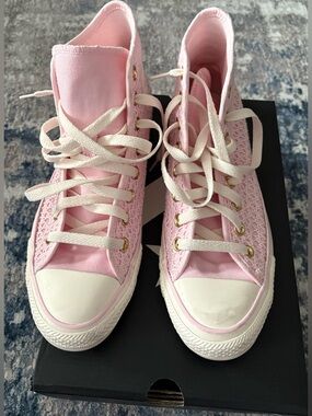 Converse Chuck Taylor All Star CTAS HI Sugar Berry Pink Knit Womens 8.5
